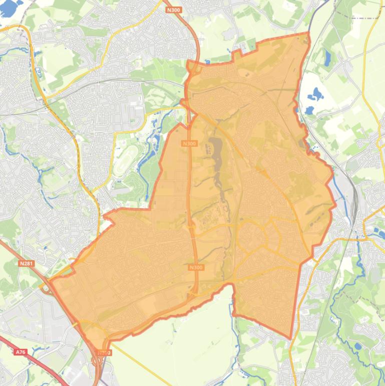 Kaart van de gemeente Kerkrade.