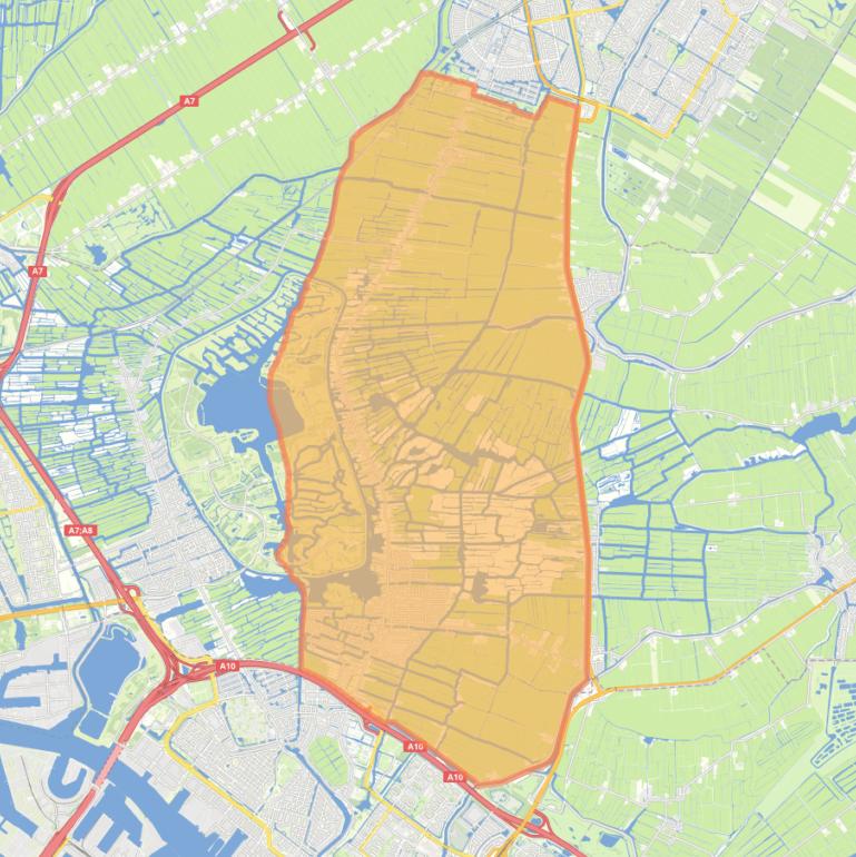 Kaart van de gemeente Landsmeer.