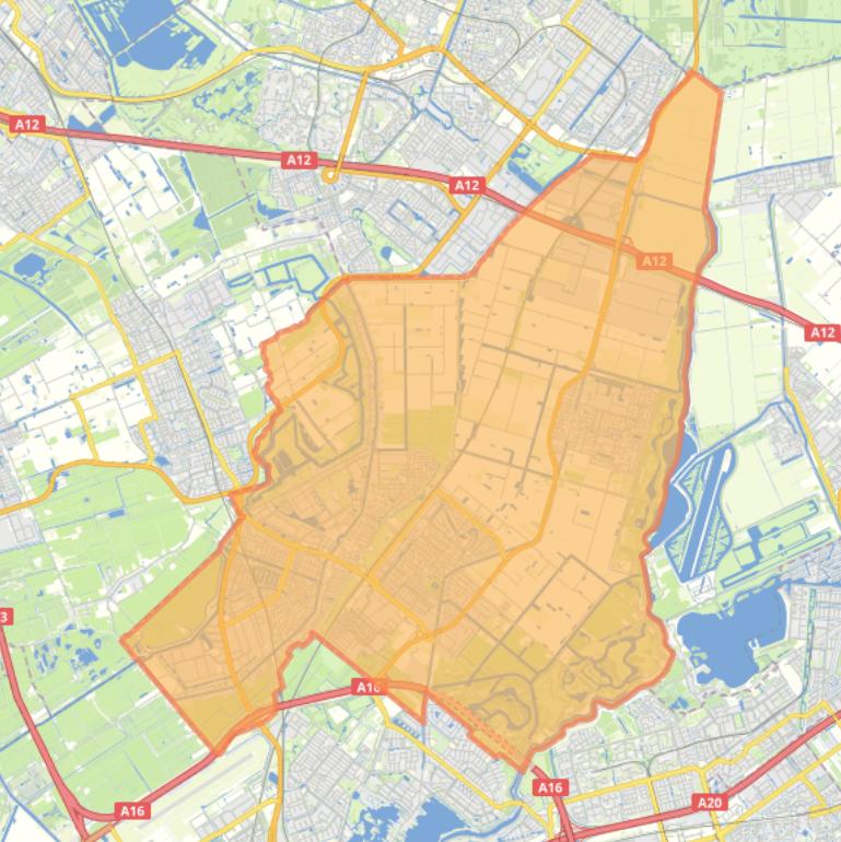 Kaart van de gemeente Lansingerland.