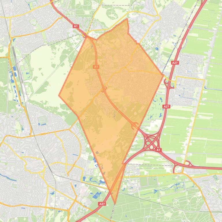 Kaart van de gemeente Laren.