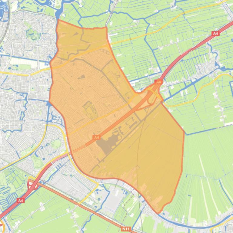 Kaart van de gemeente Leiderdorp.