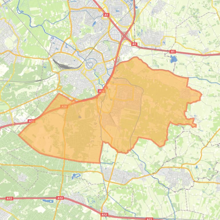 Kaart van de gemeente Leusden.