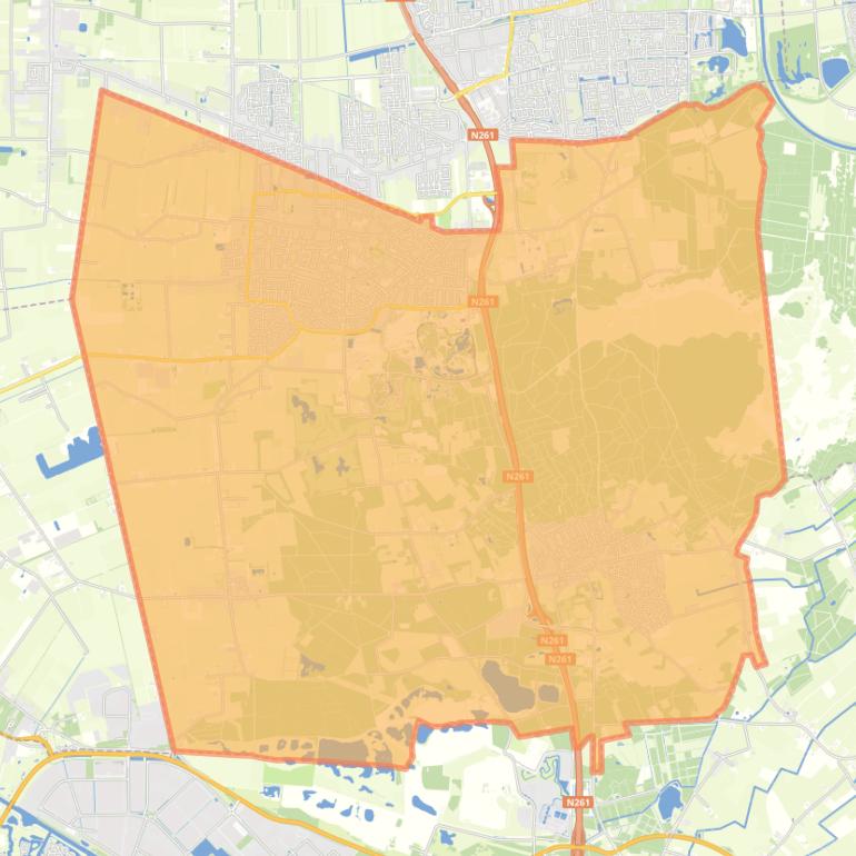 Kaart van de gemeente Loon op Zand.