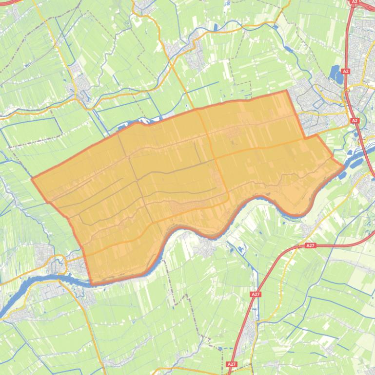 Kaart van de gemeente Lopik.