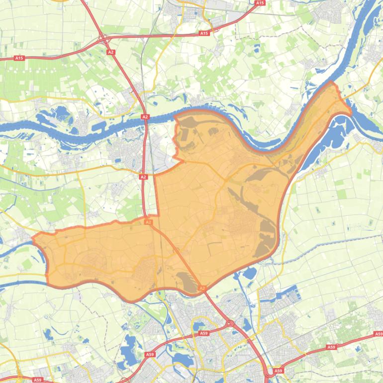 Kaart van de gemeente Maasdriel.