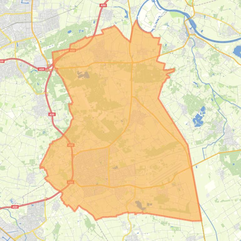 Kaart van de gemeente Maashorst.