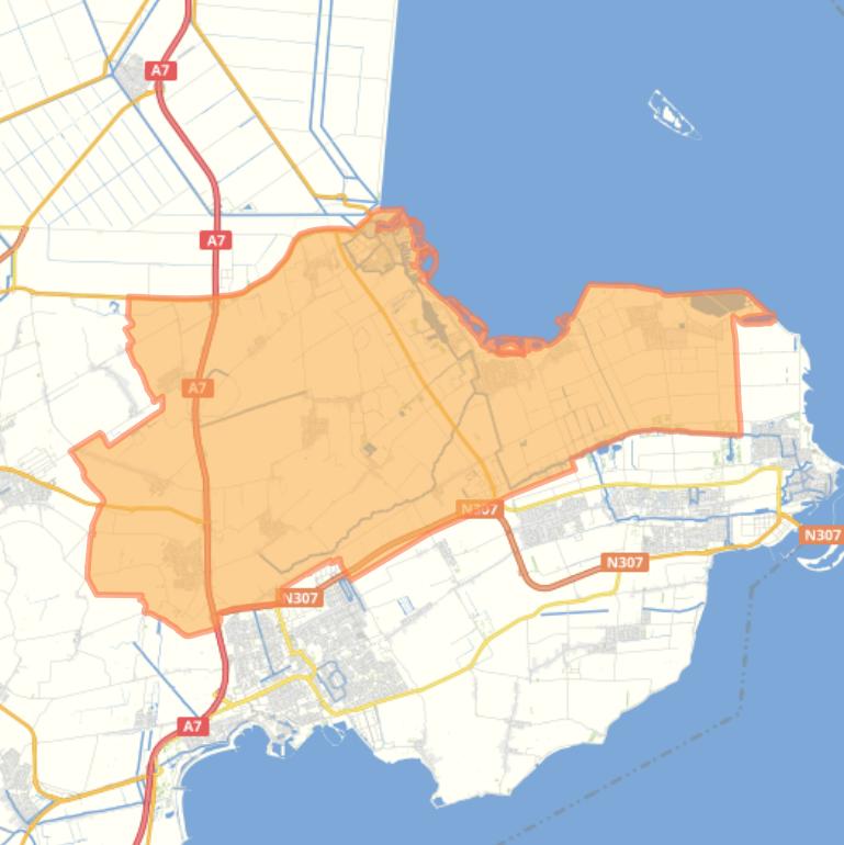 Kaart van de gemeente Medemblik.