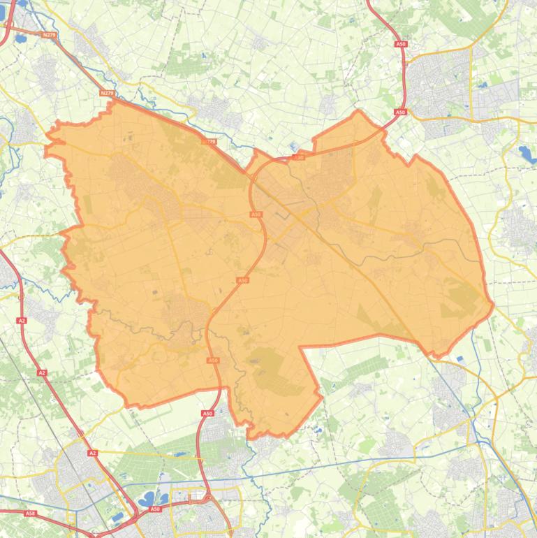 Kaart van de gemeente Meierijstad.