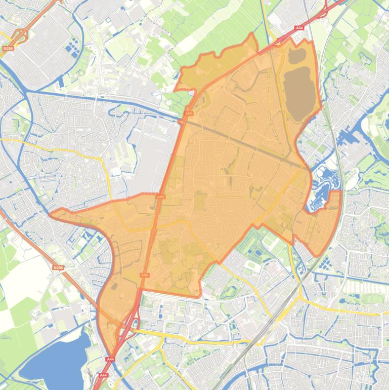 Kaart van de gemeente Oegstgeest.