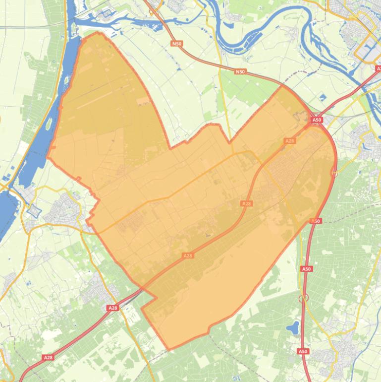 Kaart van de gemeente Oldebroek.