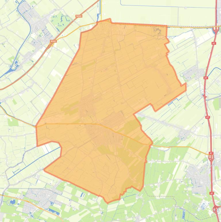 Kaart van de gemeente Opmeer.