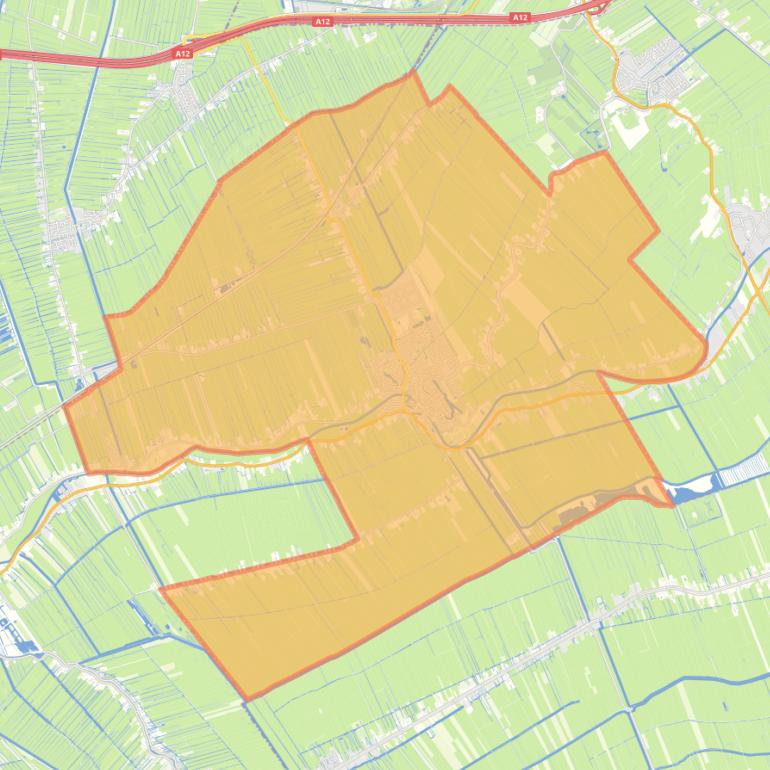 Kaart van de gemeente Oudewater.