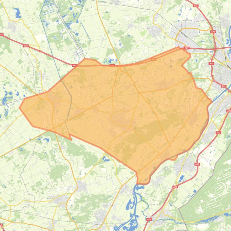 Kaart van de gemeente Peel en Maas.