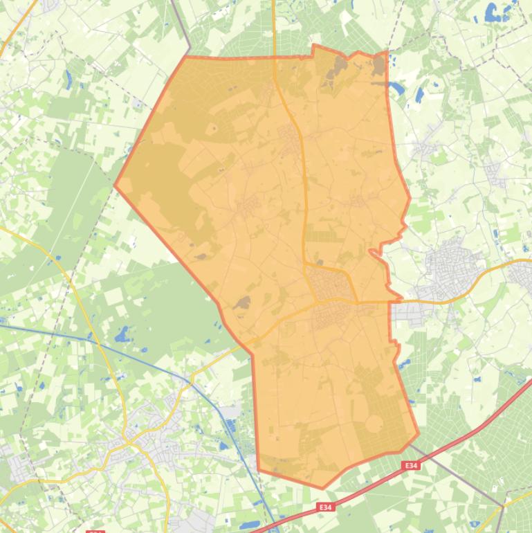 Kaart van de gemeente Reusel-De Mierden.