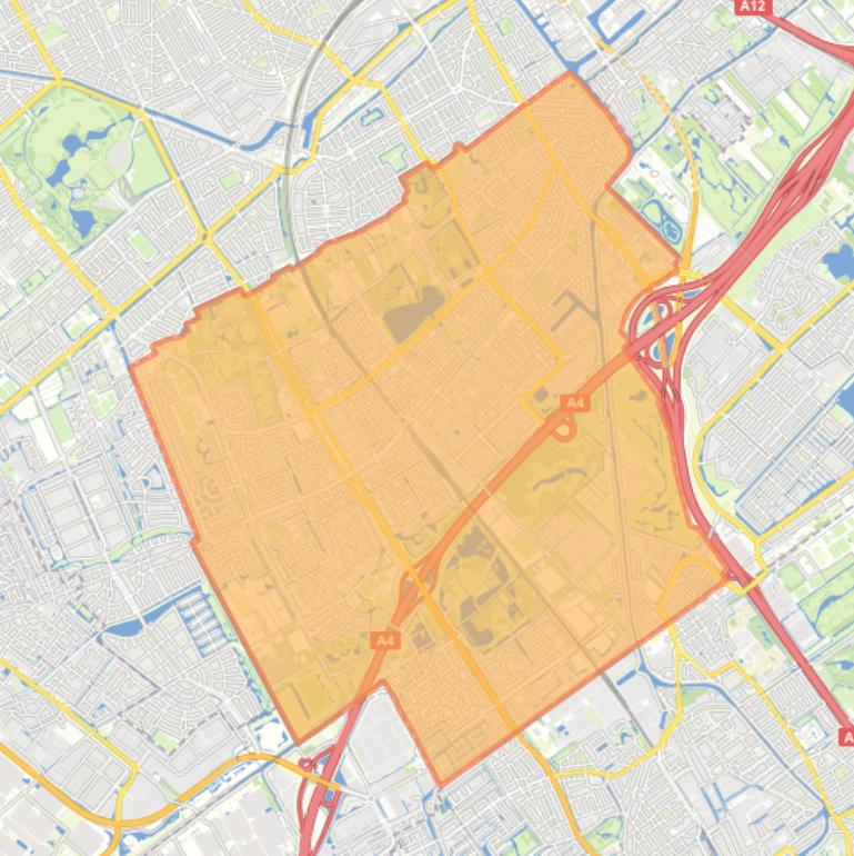 Kaart van de gemeente Rijswijk.