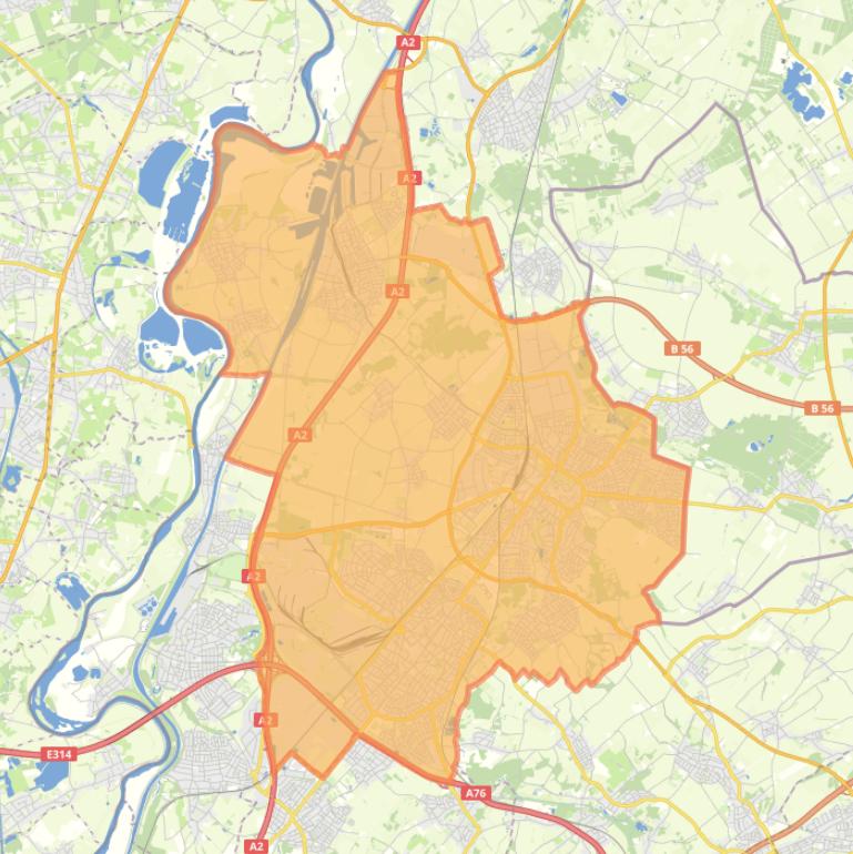 Kaart van de gemeente Sittard-Geleen.