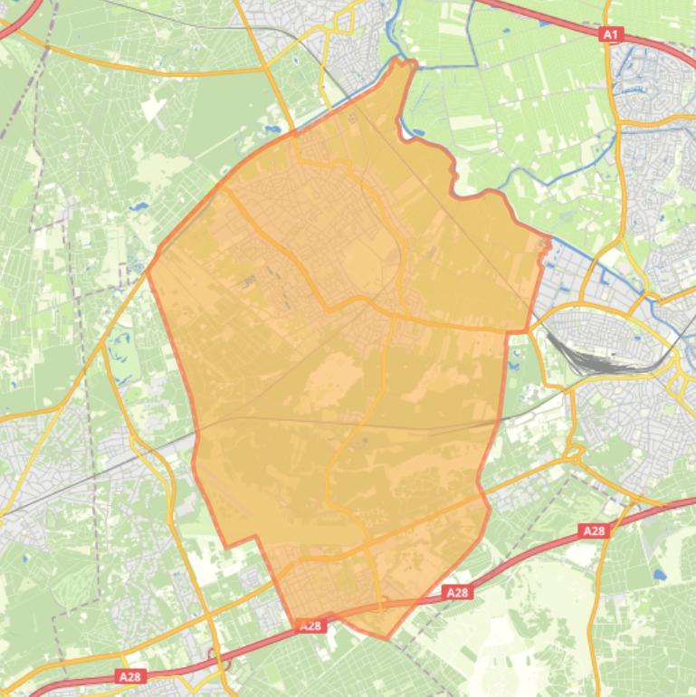 Kaart van de gemeente Soest.