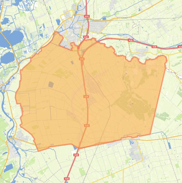 Kaart van de gemeente Staphorst.