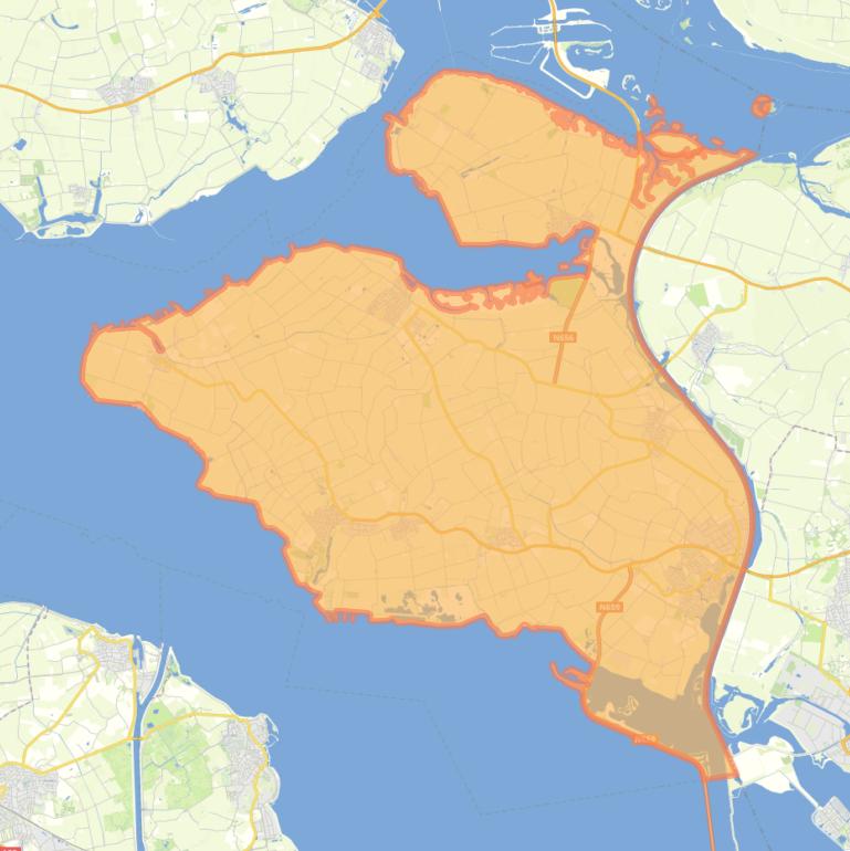 Kaart van postcodegebied 4961.