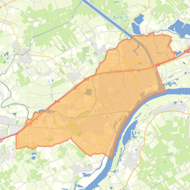 Kaart van de gemeente Tiel.