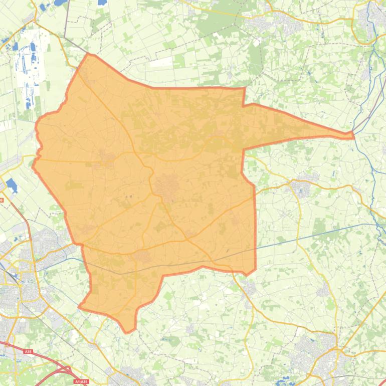 Kaart van postcodegebied 7614LT.