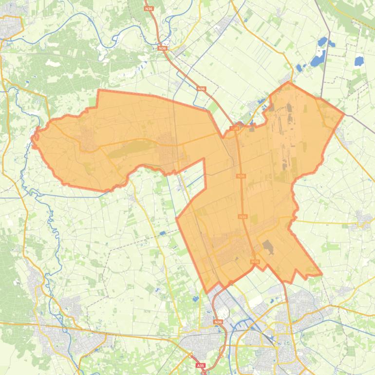 Kaart van de gemeente Twenterand.