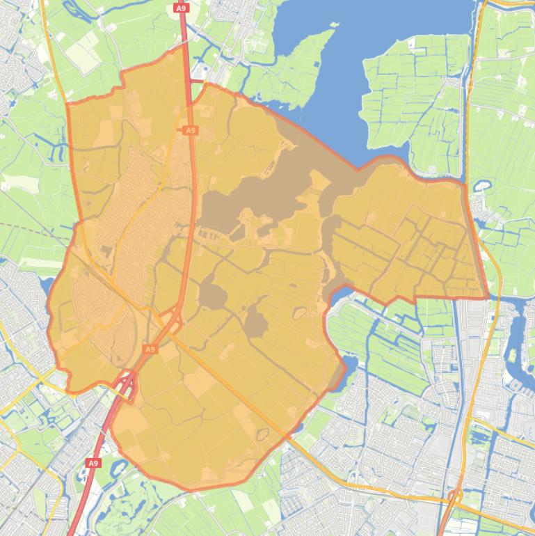 Kaart van de gemeente Uitgeest.