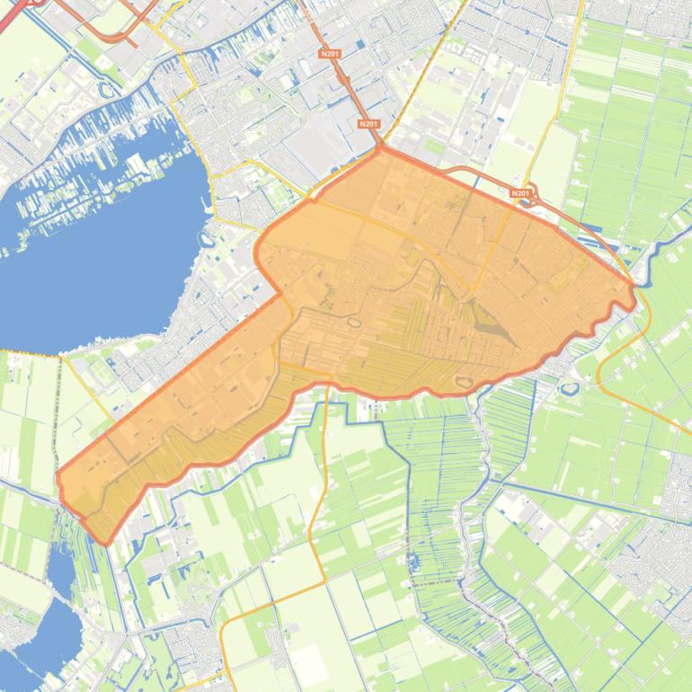 Kaart van de gemeente Uithoorn.