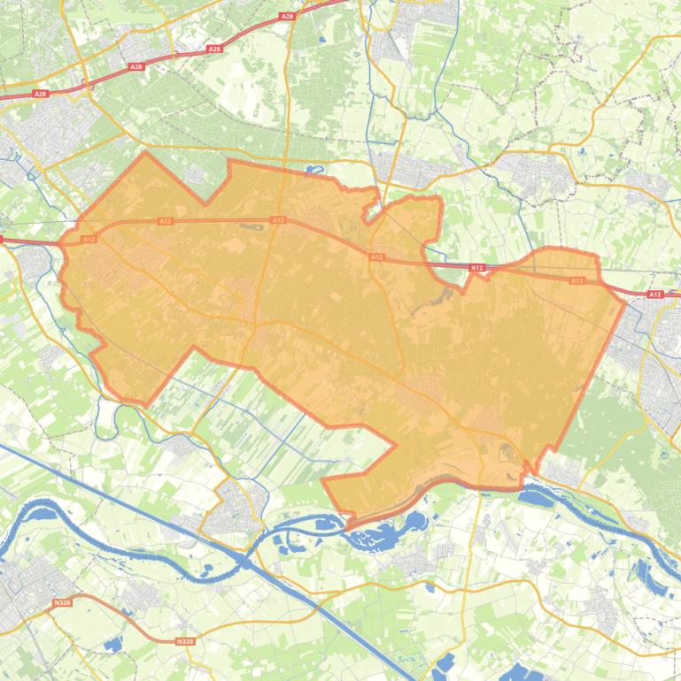 Kaart van de gemeente Utrechtse Heuvelrug.