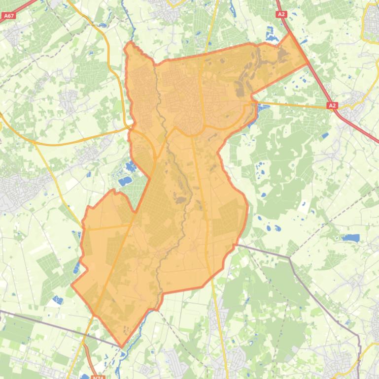 Kaart van postcodegebied 5592.