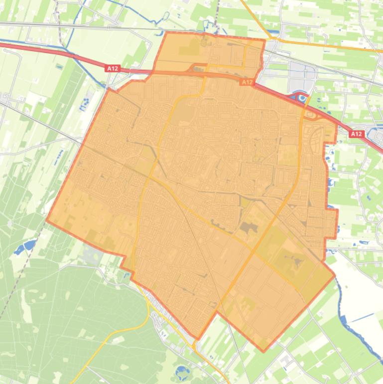 Kaart van postcodegebied 3905AA.