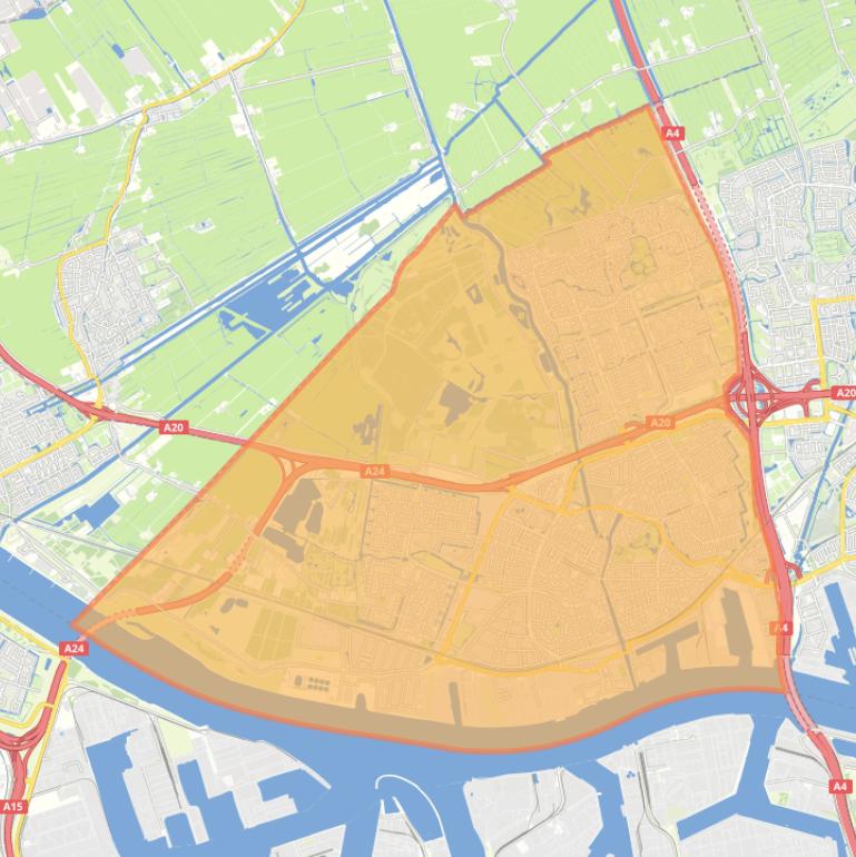 Kaart van de gemeente Vlaardingen.