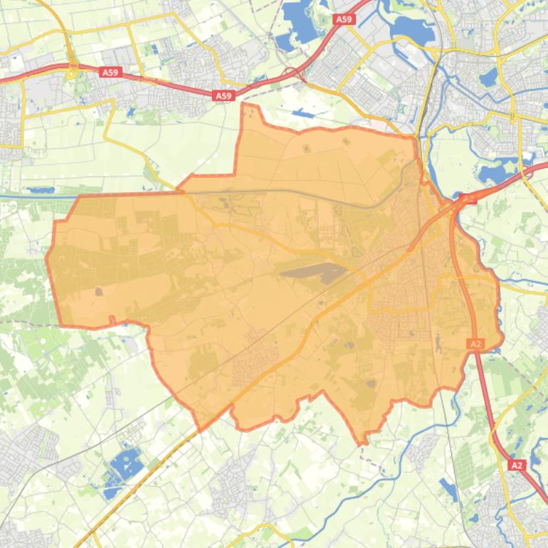 Kaart van de gemeente Vught.