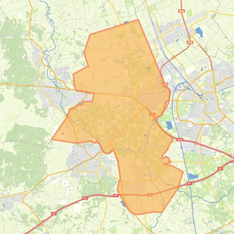 Kaart van de gemeente Wierden.