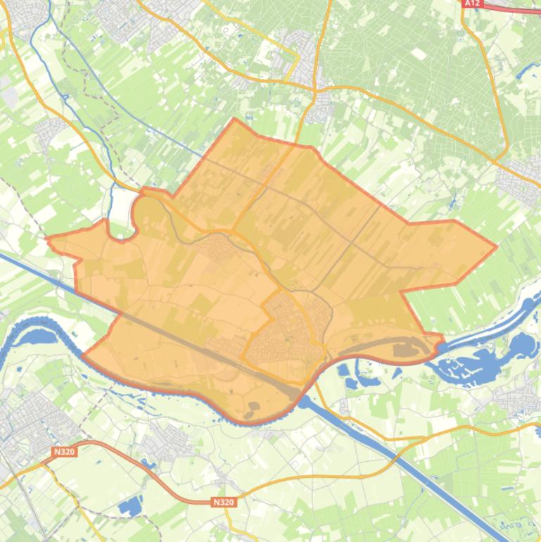 Kaart van de gemeente Wijk bij Duurstede.