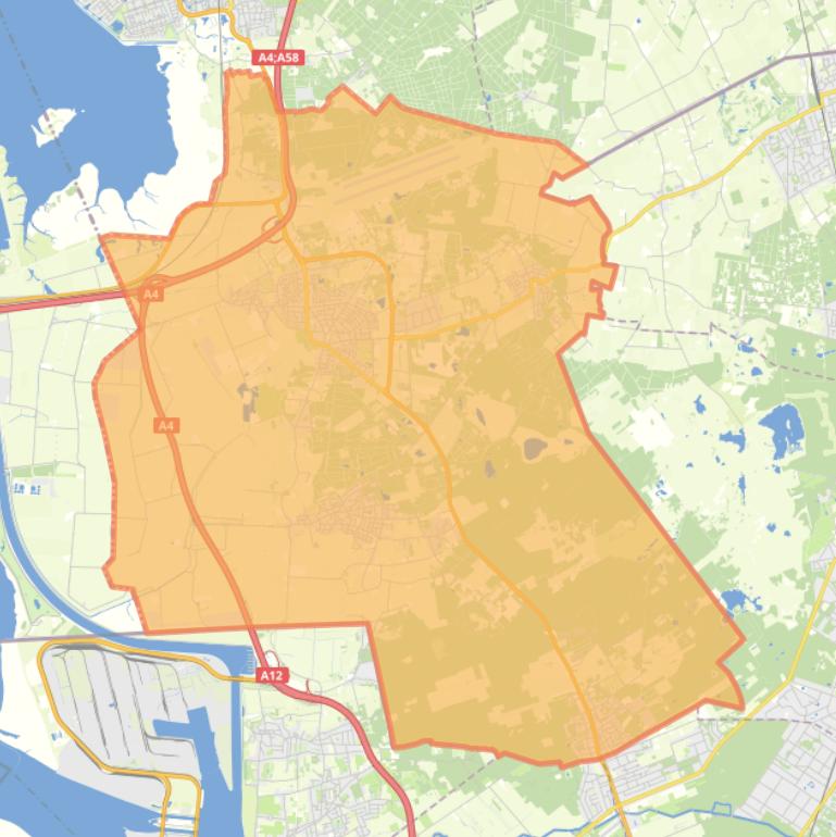 Kaart van de gemeente Woensdrecht.