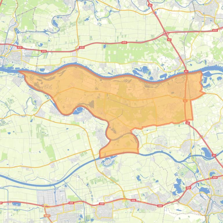 Kaart van de gemeente Zaltbommel.