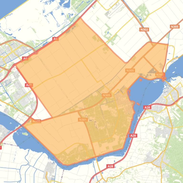 Kaart van de gemeente Zeewolde.