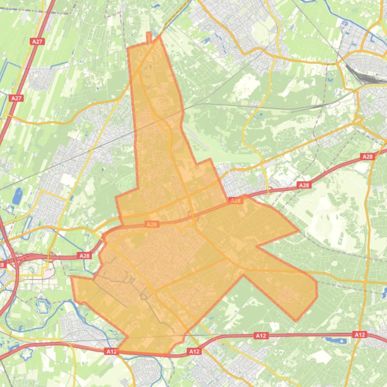 Kaart van de gemeente Zeist.