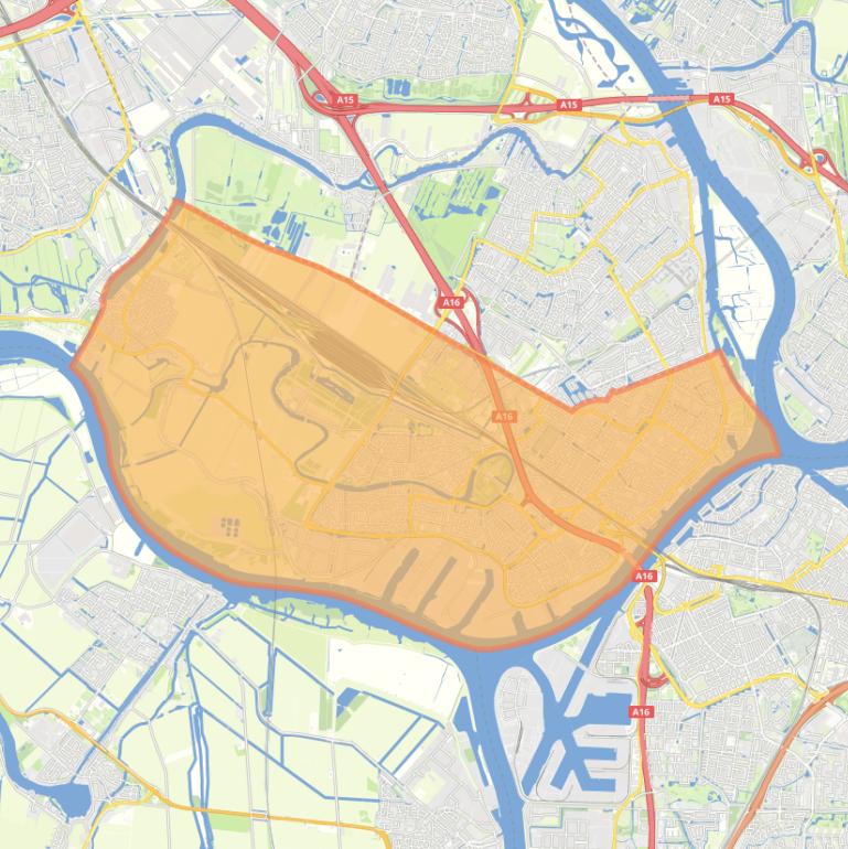 Kaart van de gemeente Zwijndrecht.