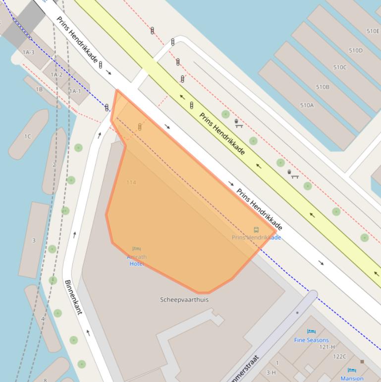 Kaart van postcodegebied 1011AK.