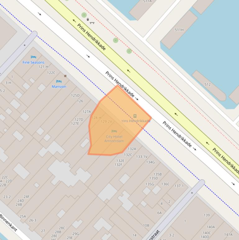 Kaart van postcodegebied 1011AP.