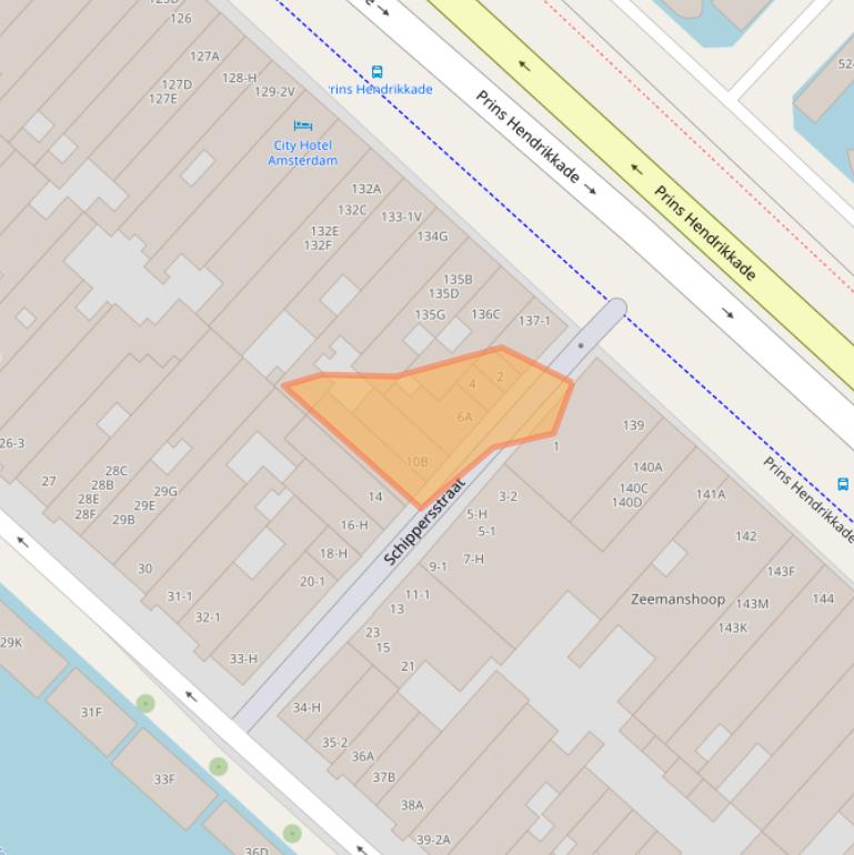 Kaart van postcodegebied 1011BA.