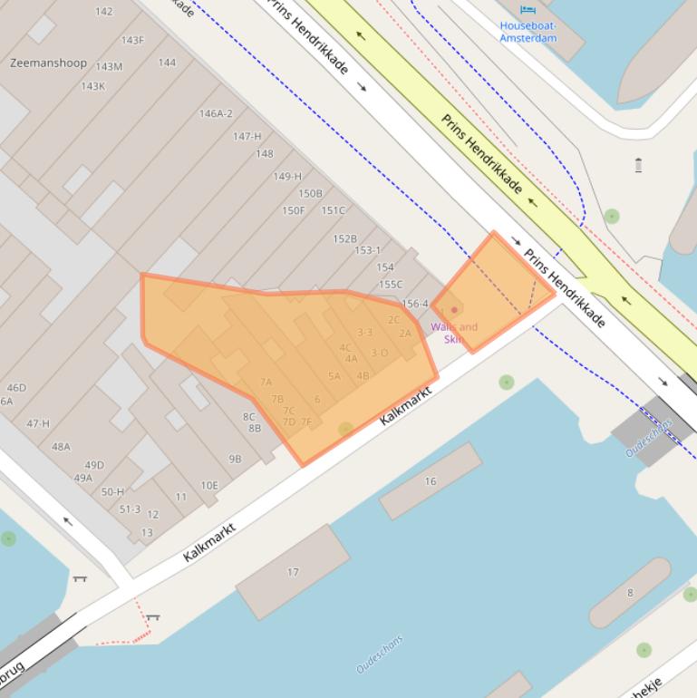 Kaart van postcodegebied 1011BC.