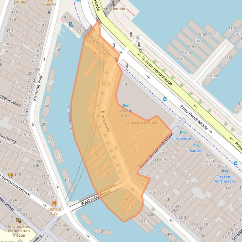 Kaart van postcodegebied 1011BG.