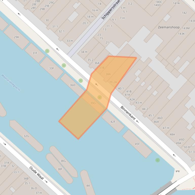 Kaart van postcodegebied 1011BM.