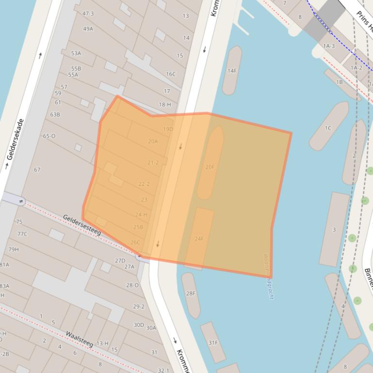 Kaart van postcodegebied 1011BT.