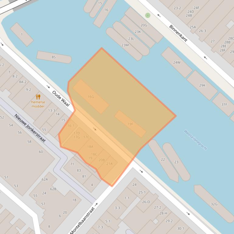 Kaart van postcodegebied 1011CA.