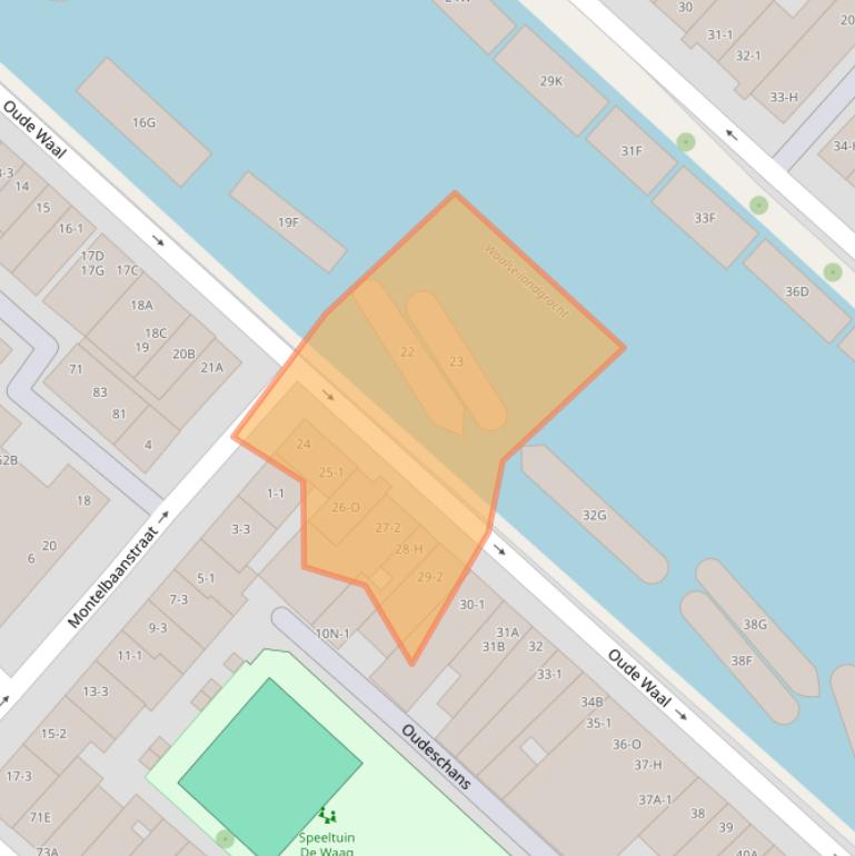 Kaart van postcodegebied 1011CB.