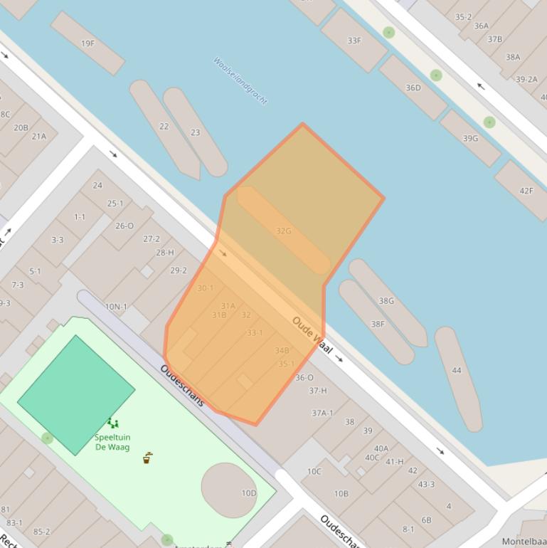 Kaart van postcodegebied 1011CC.